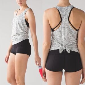 lululemon Tie It Up Singlet Tiger Space Dye Back White Sz 6